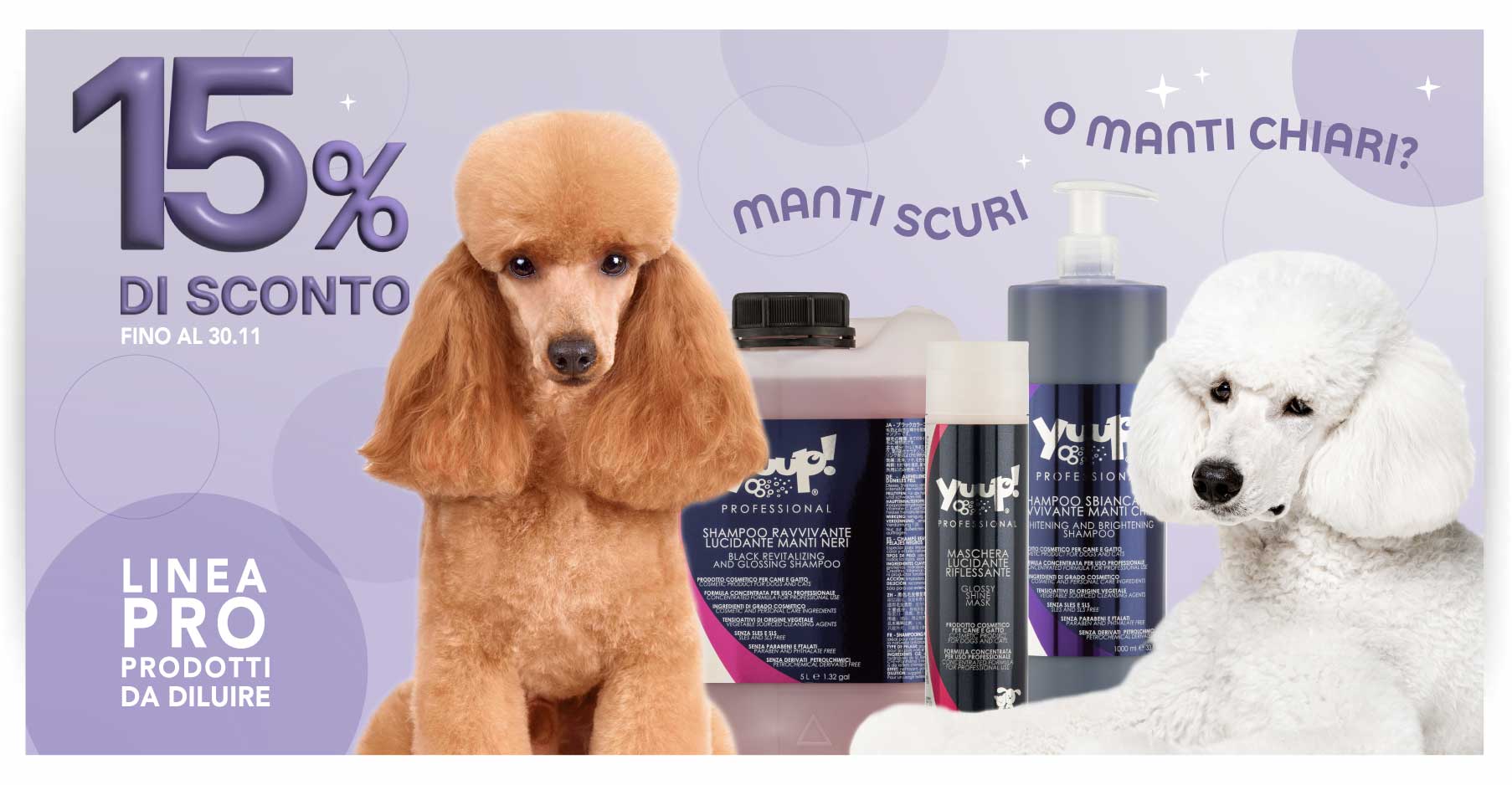 Promo manti scuri e chiari 15% sui prodotti professionali